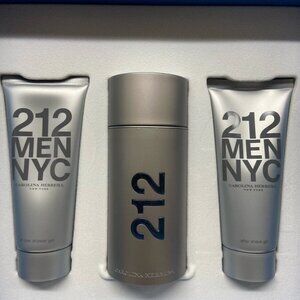 New Carolina Herrera 212 Men 3 Piece Gift Set - New In Box
